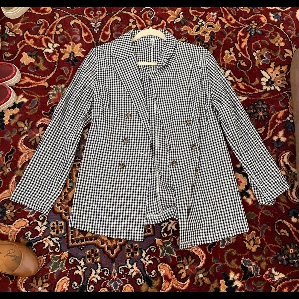 Loose plaid blazer